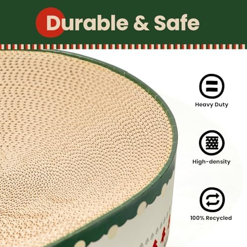 Conlun Oval Cat Scratcher Bed | Scratching Bowl Lounge - Image 4