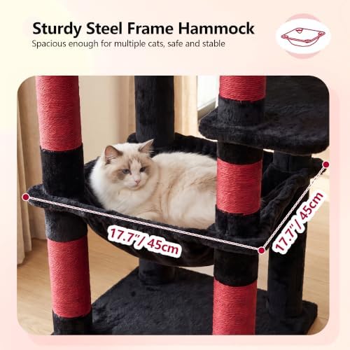Heybly 53.1" Corner Cat Tree for Large Cats – Interactive Play HCT029BR - Image 3