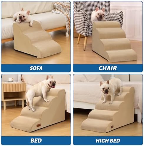 Aodisman Dog Stairs for High Bed, 5-Step Pet Ramp for Small Dogs and Cats - Image 5