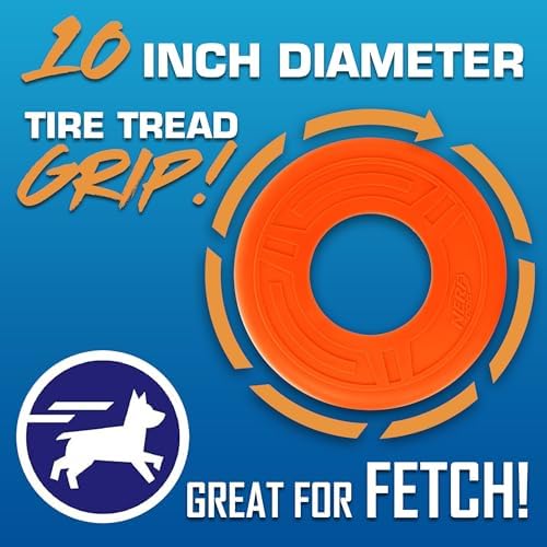 Nerf Dog Atomic Flyer Outdoor Dog Toy, 10 Inch Flying Disc Dog Fetch Toy - Image 3