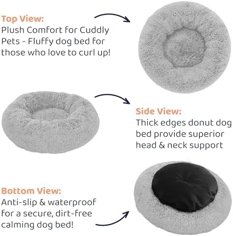 Calming Donut Dog Bed for Small Dogs, Round Dog Bed for Medium & Large Dogs - Image 6