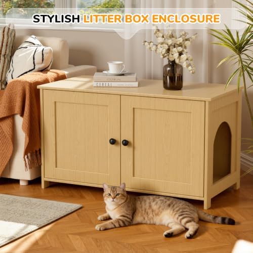 Extra Large Cat Litter Box Enclosure Furniture Dog Proof, Hidden Kitty Washroom - Image 7