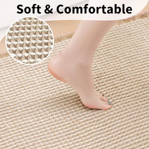 Long Bath Mat, Waffle Bathroom Runner Rug Non Slip Washable, 24 x 72 - Image 3