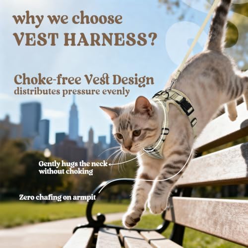 rabbitgoo Cat Harness and Leash Set, Escape Proof Vest, Foamy Coffee - Image 3
