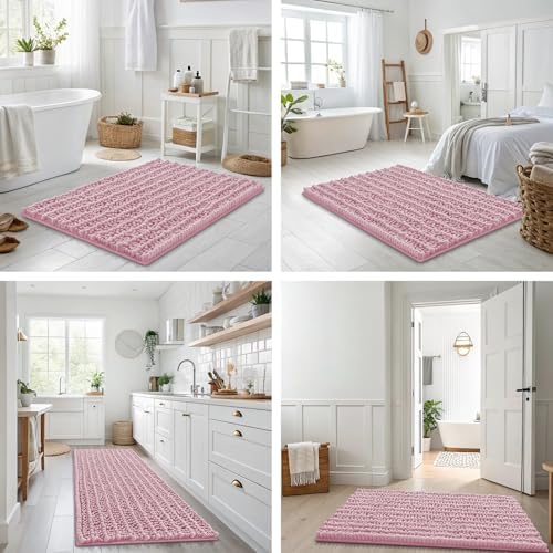Smiry Bathroom Rugs 48X32, Extra Soft Rubber Backing Chenille Bath Mats - Image 7