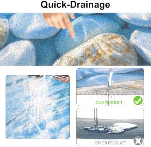 Square Shower Mat, Yonala 24 x 24 Inch Stylish Non Slip Shower Mats - Image 5