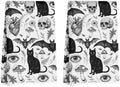 2 Pcs Skeleton Cat Kitchen Towels, Mushroom Durable Microfiber Tea Towels by Hanamiya+Na