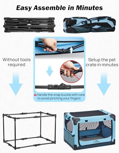 JOYTUTUS Collapsible Dog Crate, 38 Inch Portable Pet Crate - Image 5