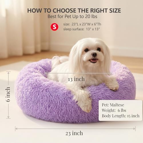 nononfish Soft Donut Dog Bed, Cozy Calming Bed - Image 3