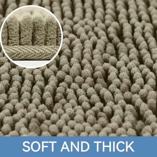Bcoimo Bath Rug Mat, 60x24 High Absorbent Latte Long Bathroom Runner Rugs - Image 4