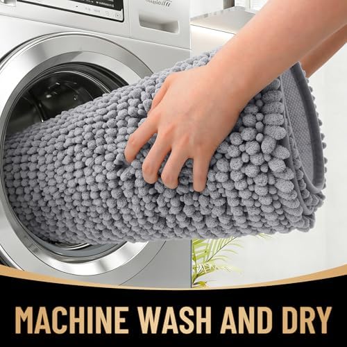 OLANLY Thick Chenille Large Bathroom Rugs 40x32, Absorbent Bath Mat - Image 4