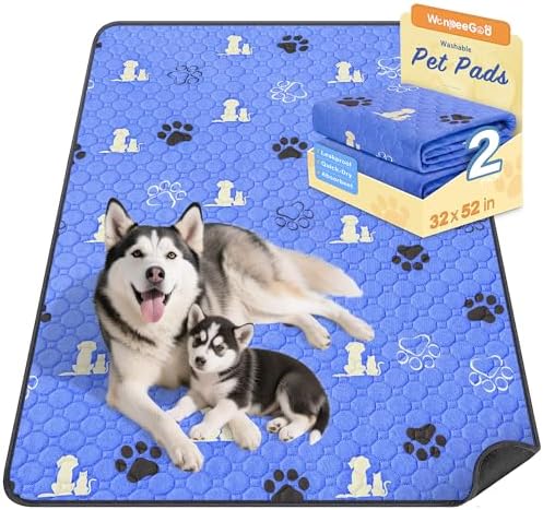 WanpeeGoo Washable Pee Pads for Dogs, Waterproof, 32 x 52 in, 2 Pack by WanpeeGoo
