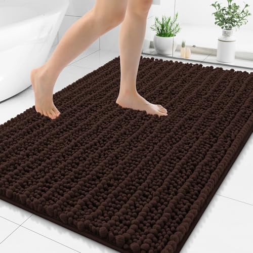 Smiry Bathroom Rugs 71X47, Extra Soft Rubber Backing Chenille Bath Mats by Smiry