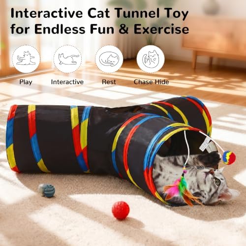 Tempcore Cat Tunnel, 3-Way Collapsible Toy - Image 2