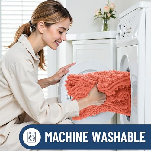 Smiry Bathroom Rugs 48X32, Extra Soft Rubber Backing Chenille Bath Mats - Image 6