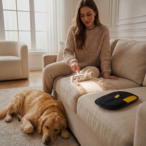 Pet Hair Remover Roller + Glove Kit – Reusable, No Sticky Sheets, Removes Dog & - Image 5