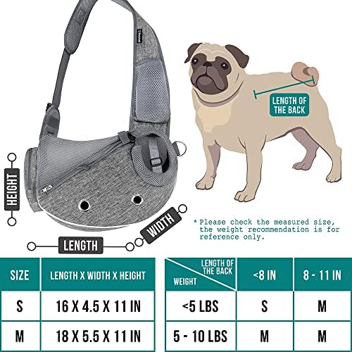 PetAmi Small Dog Sling Carrier, Puppy Cat Hands-Free Purse, 5 lb - Image 2