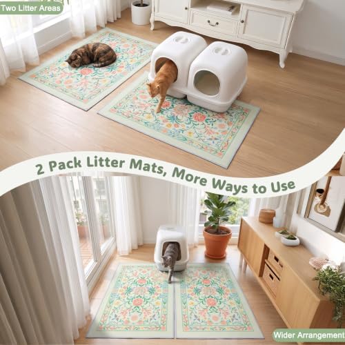 Bienbee Cat Litter Mat, 2 Pack 28" x 20" Machine Washable - Image 5