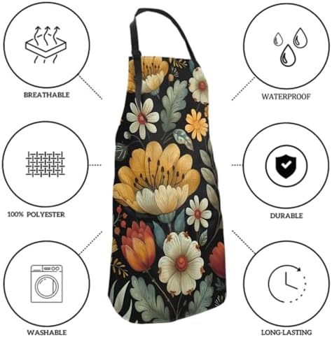Sweetshow Cute Dog Apron with 2 Pockets and Adjustable Neck Waterproof Kitchen - Image 6