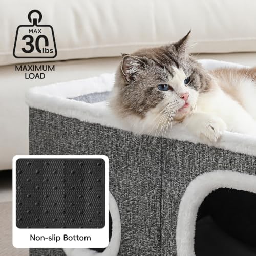 Extra Wide Cat Houses for Indoor Cats, Large Covered Cat Bed Cave - Image 2