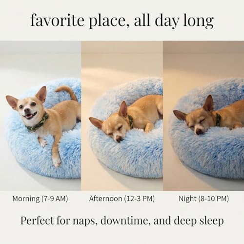 nononfish Soft Plush Dog Bed for Small Dogs, Cozy Calming Pet Bed - Image 6