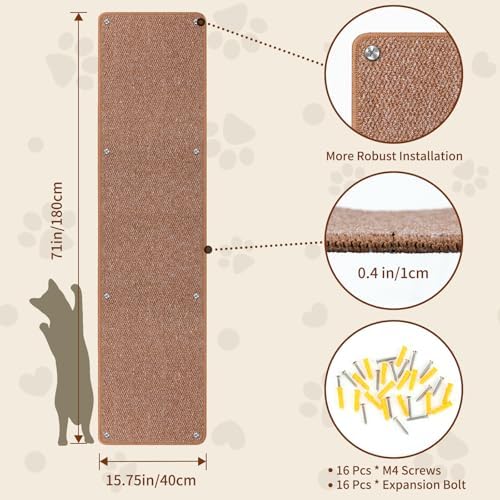 FHTONGE 71x15.8 Thickened Cat Wall Climbing Carpet - Image 2