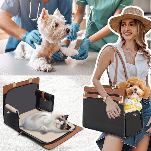 2-in-1 Stylish Dog Purse Carrier Soft-Sided Carriers Travel Tote Bag - Image 6