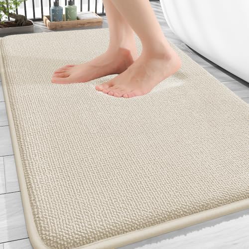 OLANLY Thick Memory Foam Bathroom Rugs 34x21, Absorbent Bath Mat by OLANLY