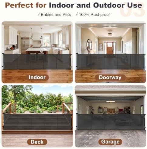 GRENFU Reinforced 120 Inch Long Retractable Baby Gates Extra Wide Dog Gate - Image 4