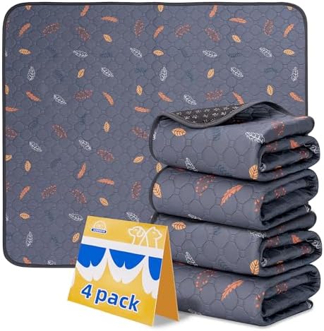 Sunheir Washable Pee Pads for Dogs 4-Pack Reusable Puppy Pads, Pet Cat Pads by SUNHEIR