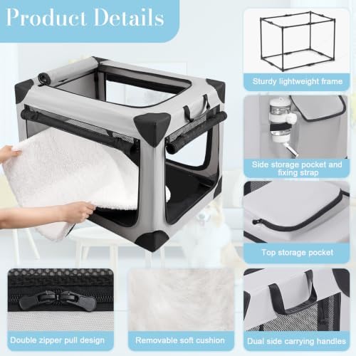 Portable Soft Small Dog Crate Collapsible Pet Travel Kennel S - Image 4
