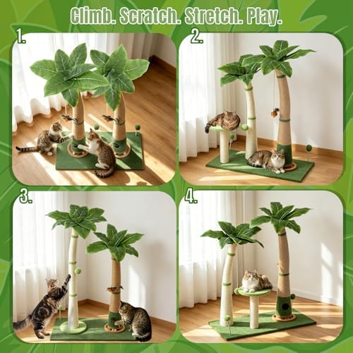 29.5-42.5" Cat Scratching Post, 2-in-1 Assembly, Adjustable Height - Image 6