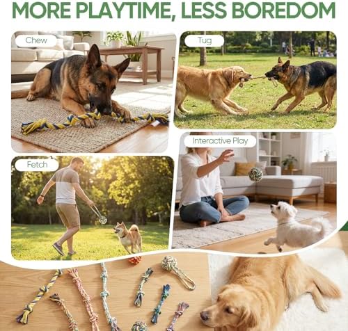 Aitmexcn Dog Rope Toys, 10 Pack Cotton Chew Tug Toys - Image 6