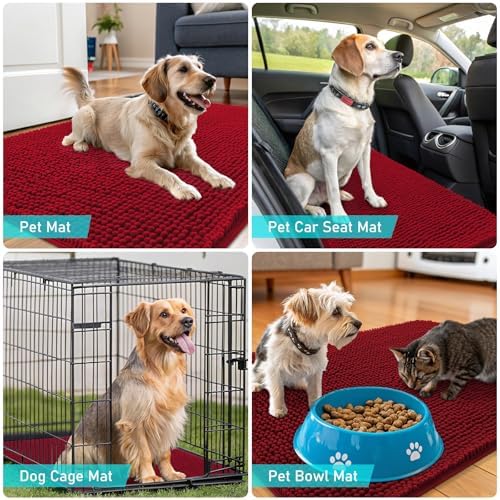 OLANLY Dog Door Mat for Muddy Paws 59x20, Super Absorbent Chenille Mud Mat - Image 7