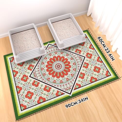 Jumbo Cat Litter Mat Catcher 35"x24" | Ultra-Absorbent Litter Box Rug - Image 2