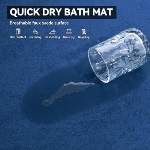 MontVoo -Bath Mat Rug-Rubber Backing Non Slip Quick Dry Absorbent Thin Bathroom - Image 4