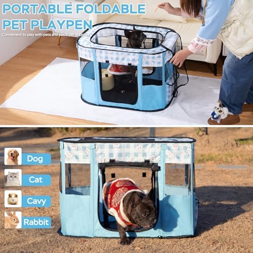 XRG Foldable Pet Playpen, Indoor Cat cage Puppy Crates M - Image 3