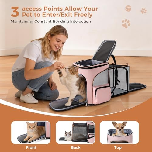 Lekereise Large Cat Backpack Carrier Expandable Pet Carrier Backpack - Image 3