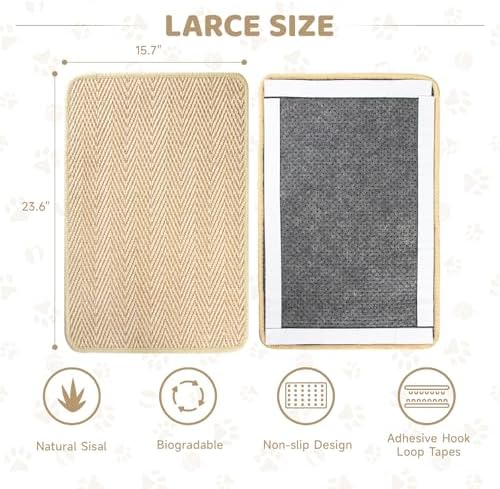 Cat Scratch Furniture Protector Pad Sisal Mat - Image 2