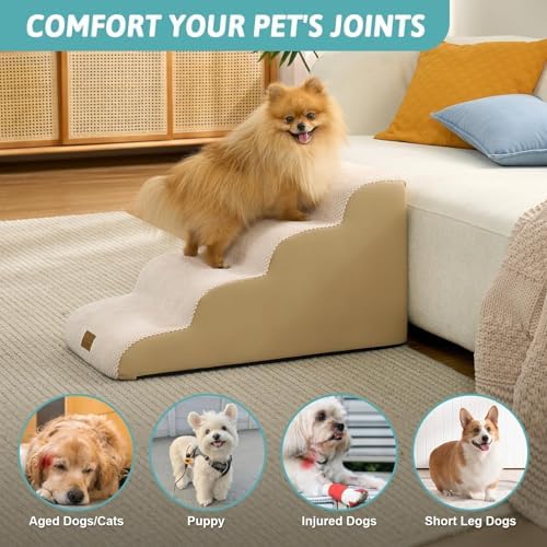 COZY KISS Dog Stairs for Small Dogs, 4 Step Pet Stairs for Beds & Couches - Image 4