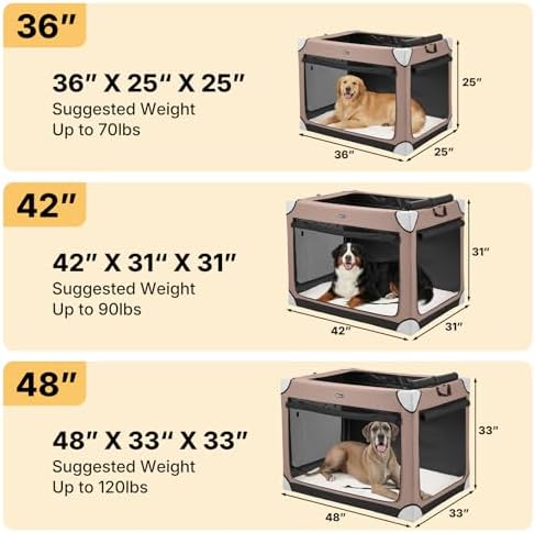 Veehoo 48" Collapsible Dog Travel Crates Portable Dog Kennel - Image 2