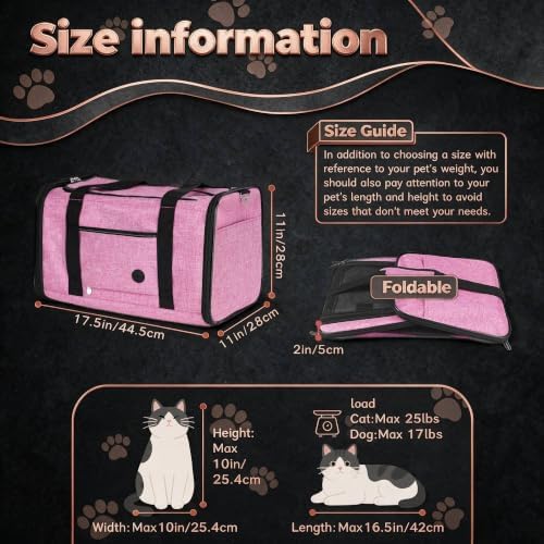 YUDODO 2 Packs 25 lbs Soft Sided Pet Carrier - Image 3