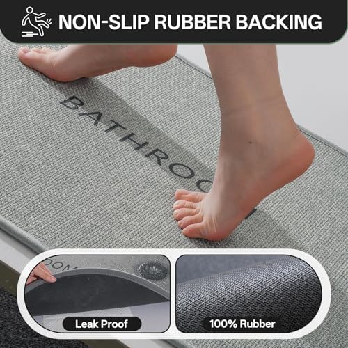 Bath Mat Non Slip, Quick Dry Bathroom Rug Under Door - Image 5