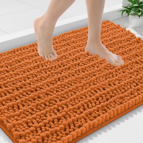 Smiry Bathroom Rugs 36X24, Extra Soft Rubber Backing Chenille Bath Mats by Smiry