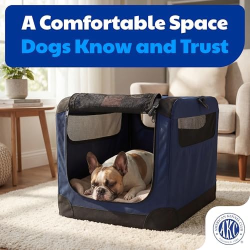 AKC Soft-Sided Dog Travel Crate, Folding Portable Kennel - Image 2