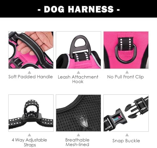 PHOEPET Reflective Dog Harness Large Breed Adjustable No Pull Vest - Image 4