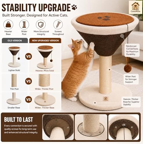 CasaMila Espresso Martini Cat Scratcher 20", Cat Scratching Post, Cat - Image 4