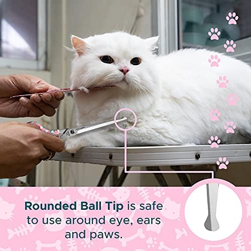 Kenchii Happy Kitty Ball Tip Grooming Scissors - Image 2