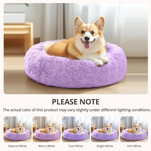 JOLLYVOGUE Calming Dog Bed Medium Size Dog, 31in Donut Washable Medium Pet Bed - Image 6