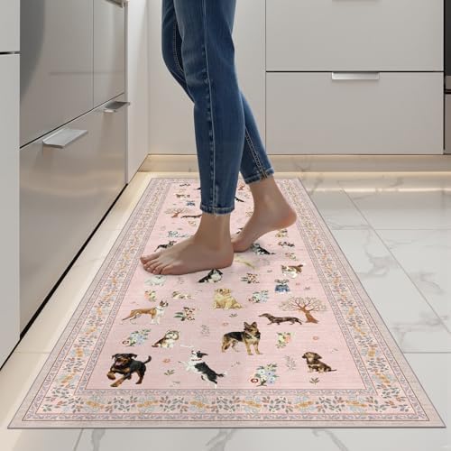 Pink Floral Hallway Runner Rug 2x10 - Image 4